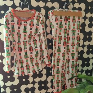 Kids Nutcracker Pajama Set - Green and Red